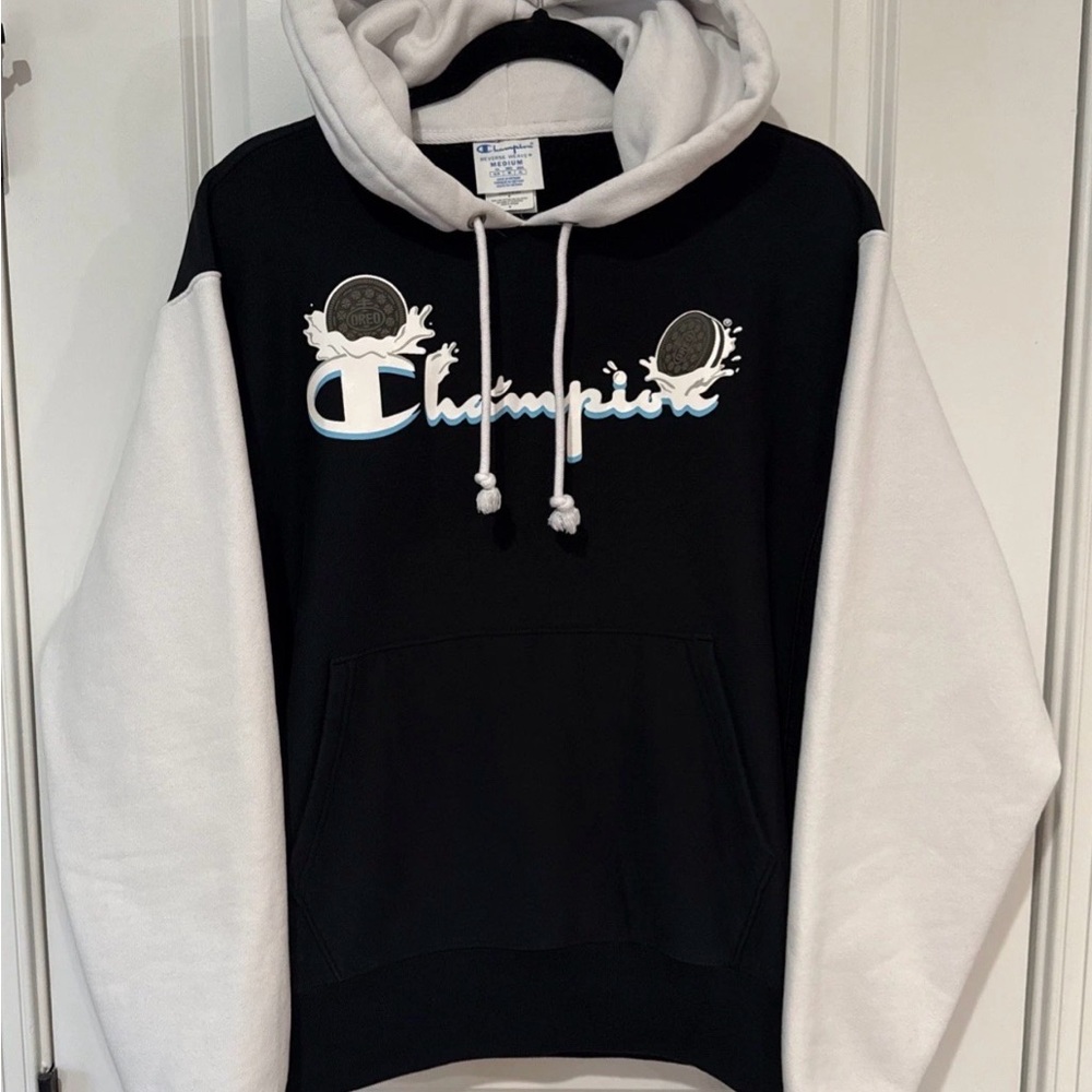 Champion x Oreo Reverse Weave Pullover Hoodie Men’s Sz Medium Hooded Sweatshirt